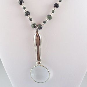Kambaba Jasper Magnifying Glass Necklace
